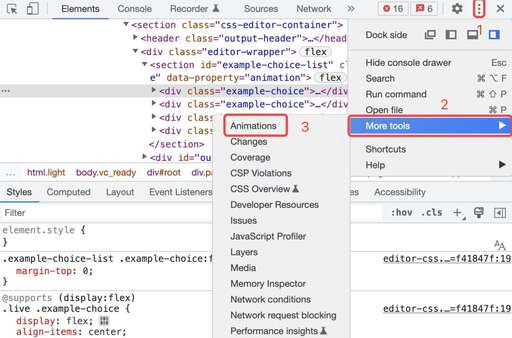 devtools css,click是什么意思